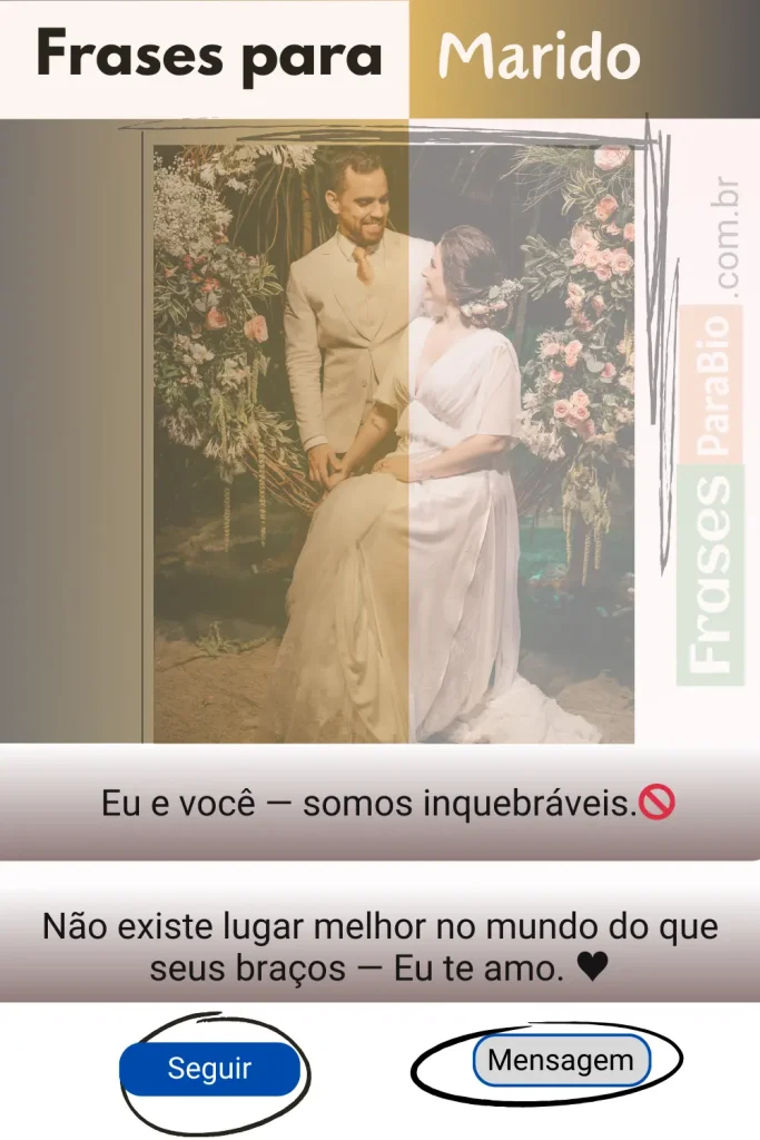Frases de amor para marido curtas