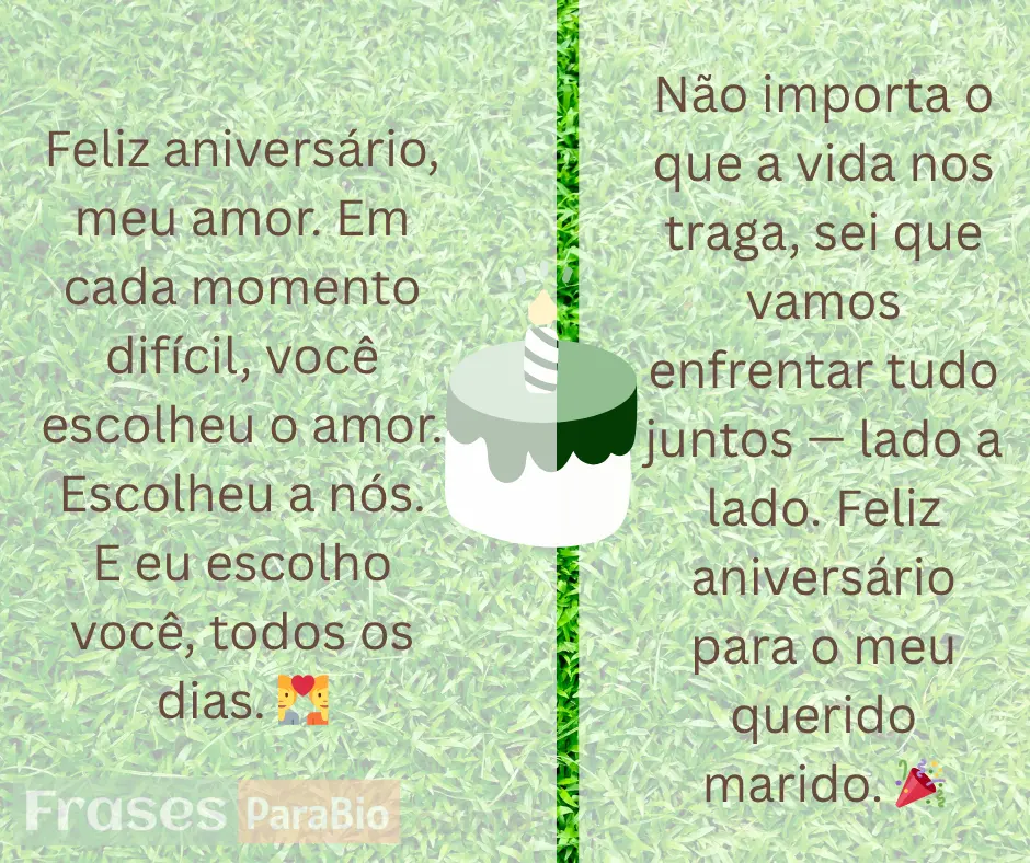 Feliz aniversário marido apesar das dificuldades