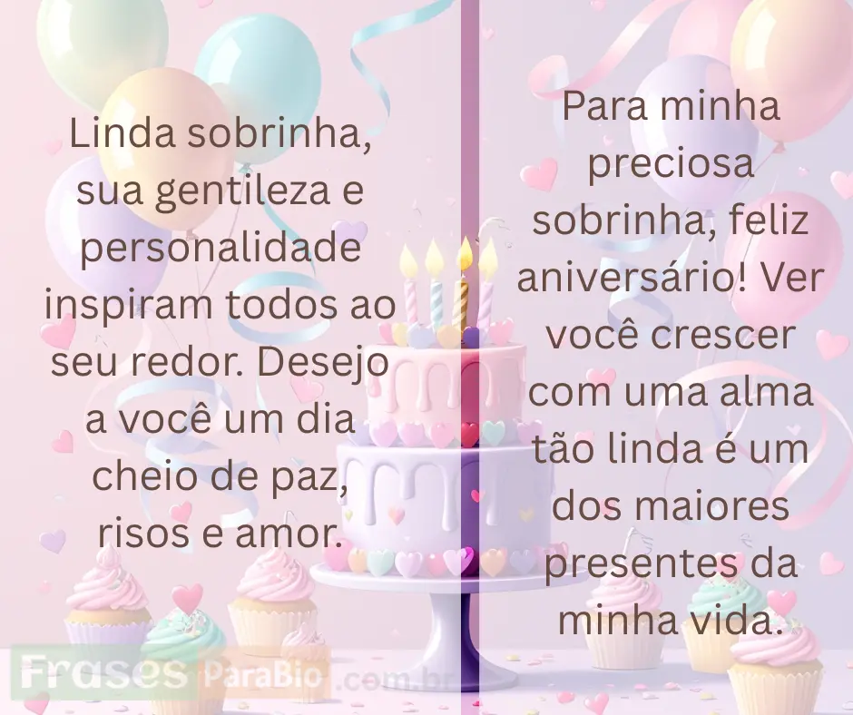 Feliz aniversário sobrinha querida