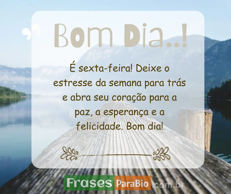 Mensagem de bom dia sexta feira